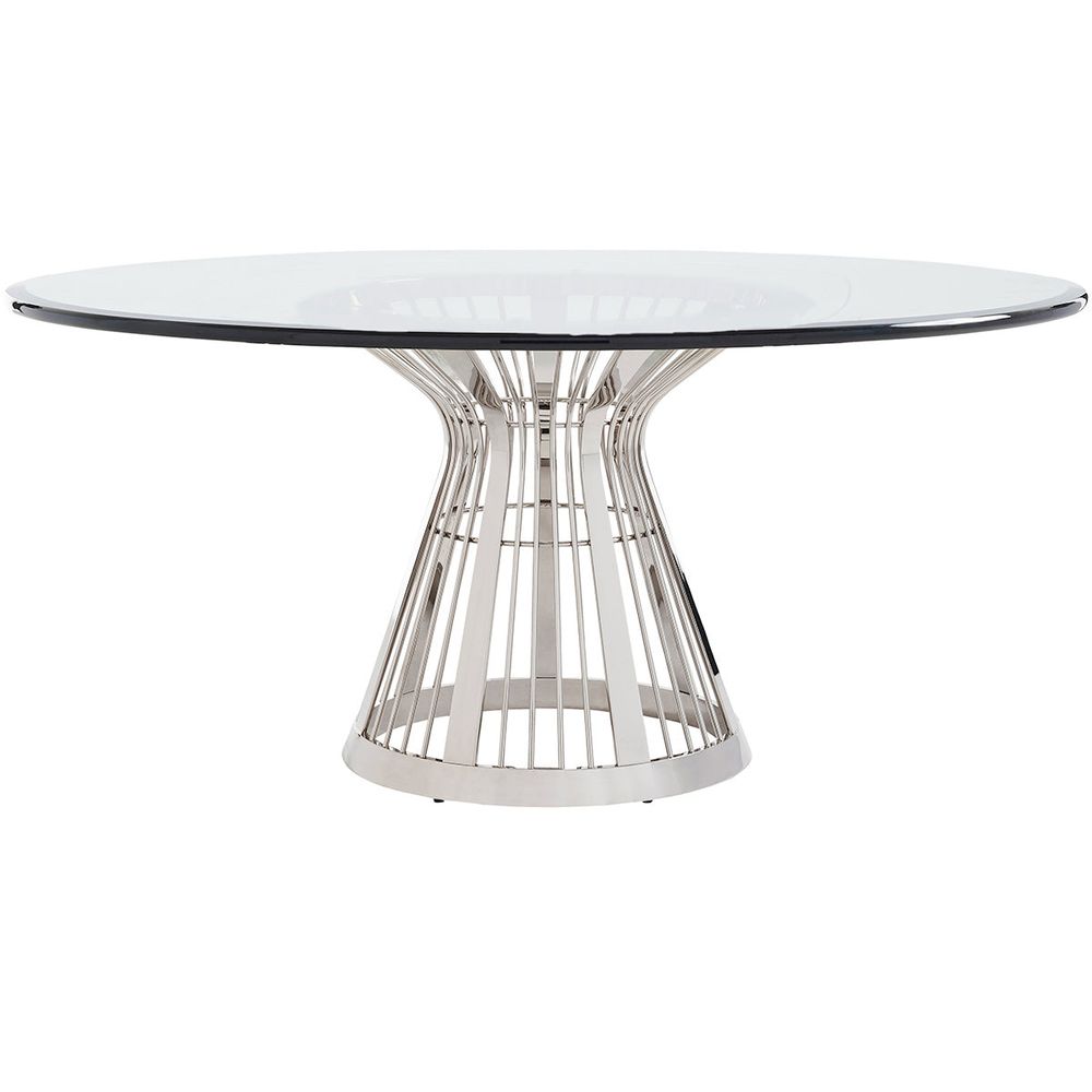 Dining Tables Riviera Stainless Dining Table With 72 Inch Glass Top - Platinum