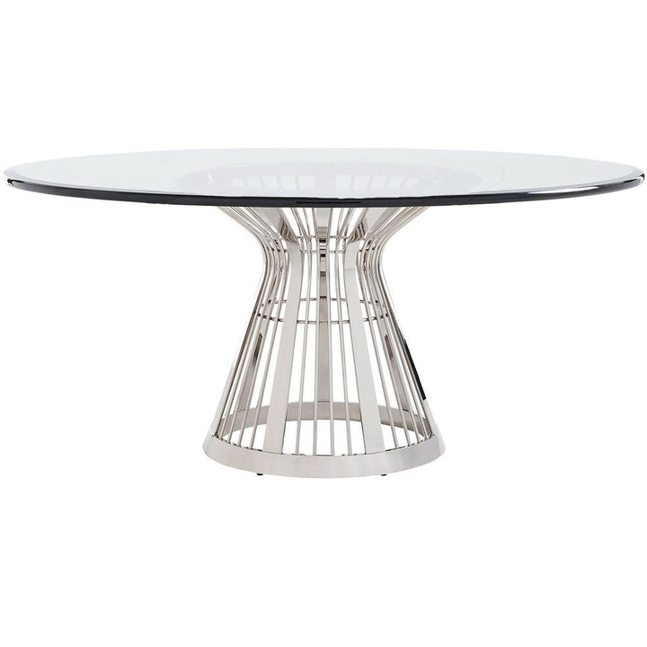 Dining Tables Riviera Stainless Dining Table With 72 Inch Glass Top - Platinum