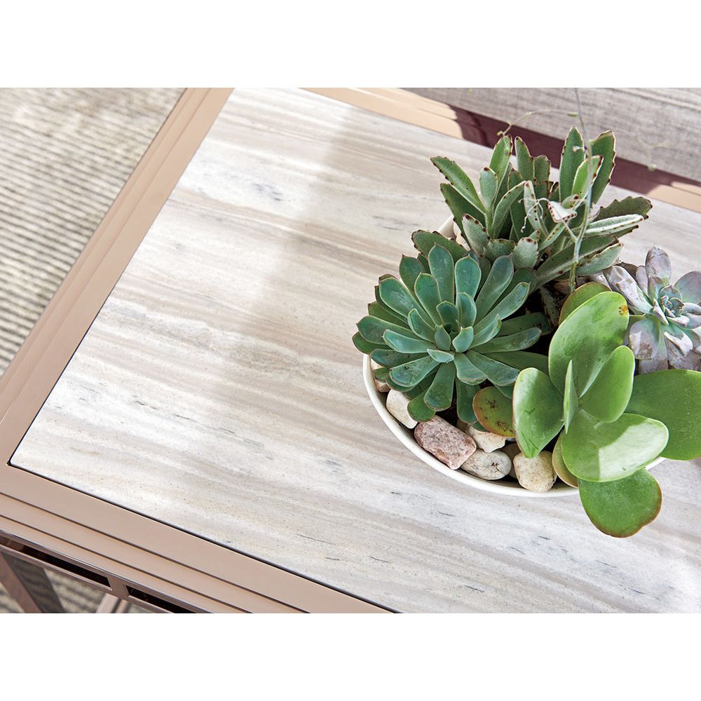 Athene Stainless Cocktail Table - Platinum