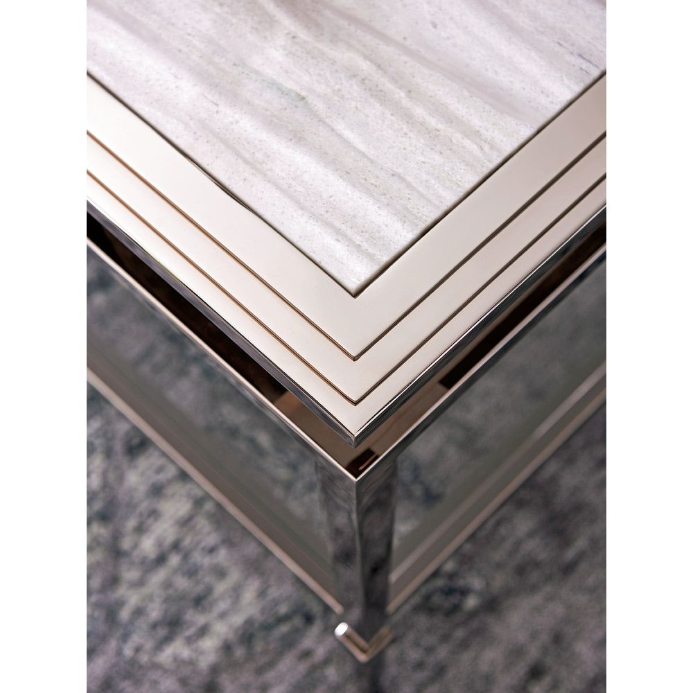 Athene Stainless Cocktail Table - Platinum