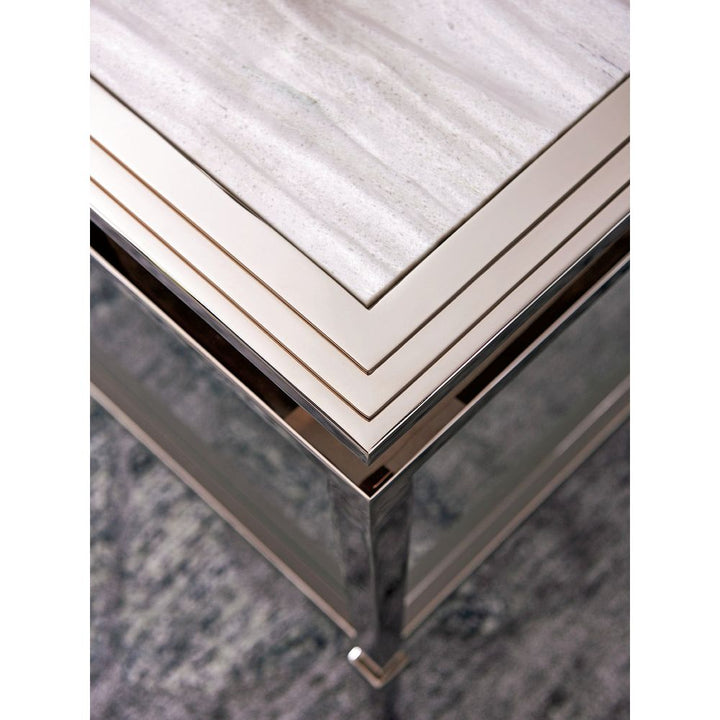 Athene Stainless Cocktail Table - Platinum