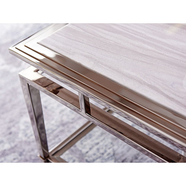 Athene Stainless Cocktail Table - Platinum