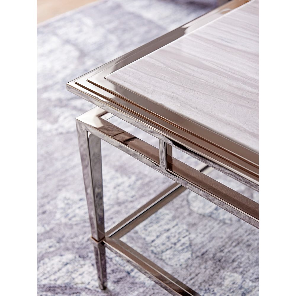 Athene Stainless Cocktail Table - Platinum