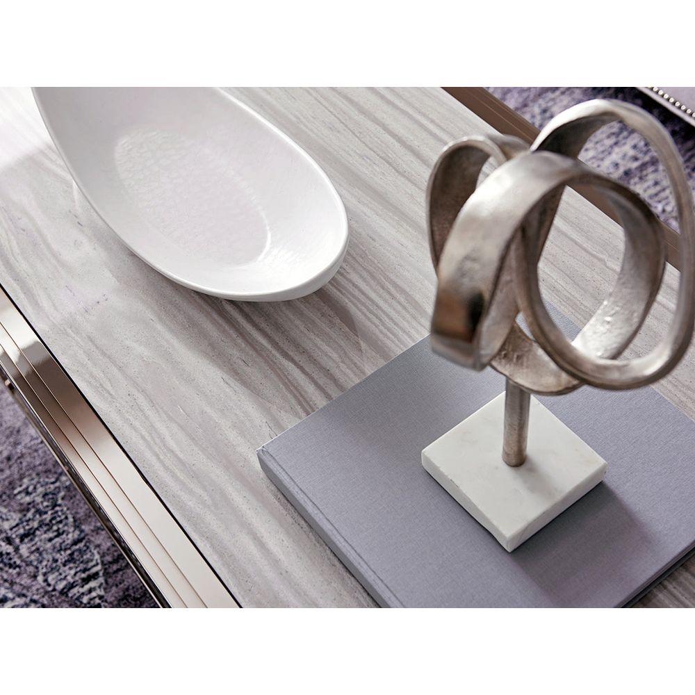 Athene Stainless Cocktail Table - Platinum