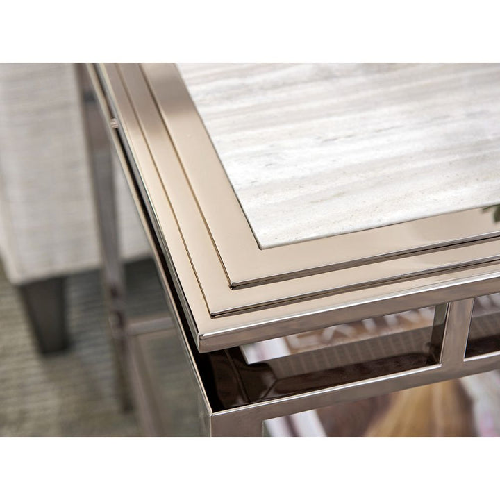 Athene Stainless End Table - Platinum