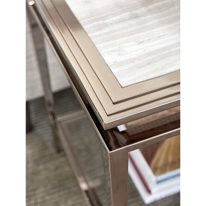 Athene Stainless End Table - Platinum