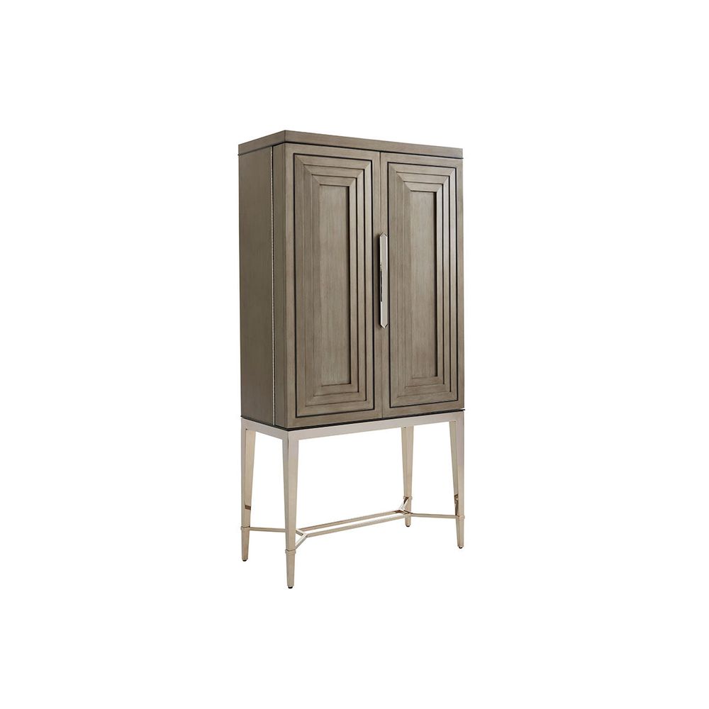 Bar Storage: Cabinets Cheval Bar Cabinet - Platinum