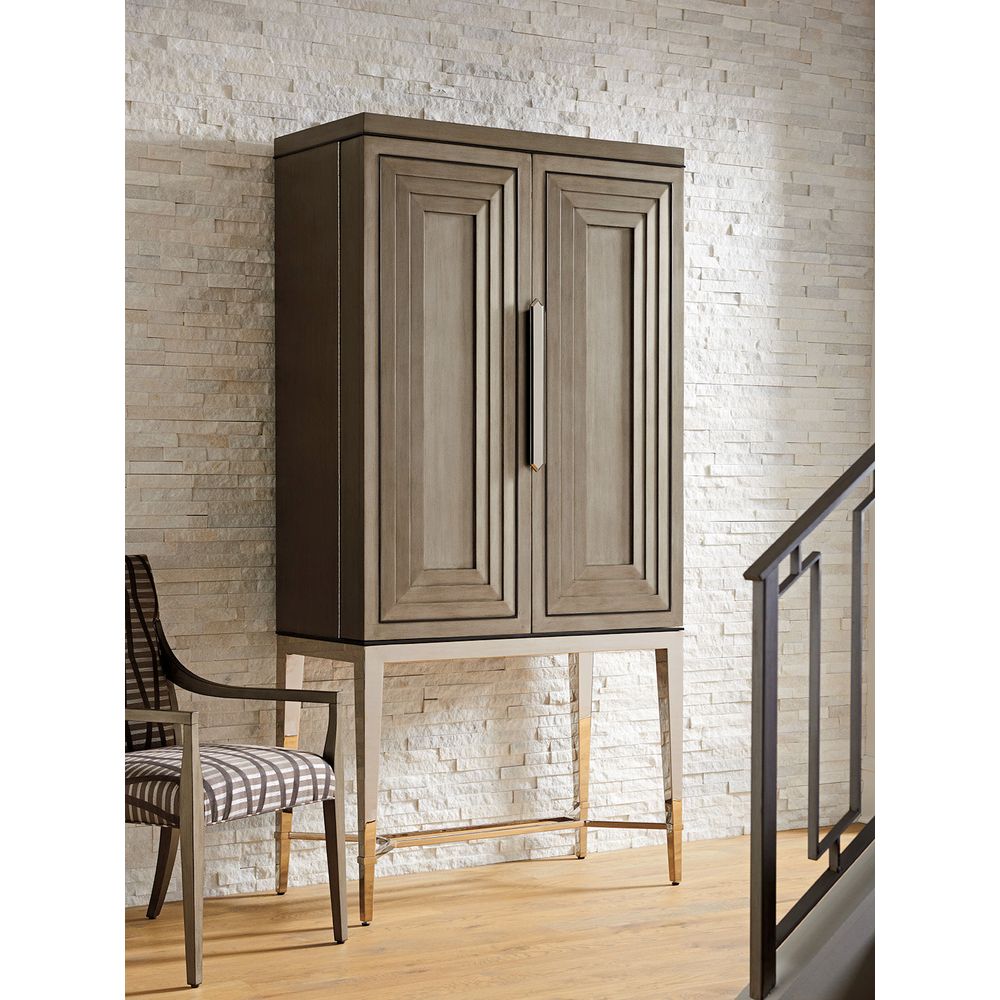 Bar Storage: Cabinets Cheval Bar Cabinet - Platinum