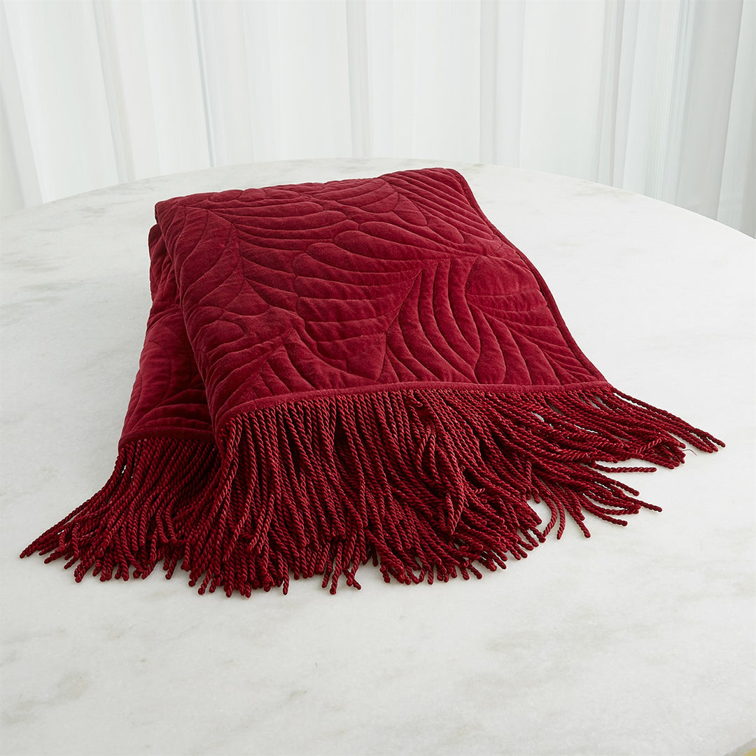 Velvet Parlor Throw - Red