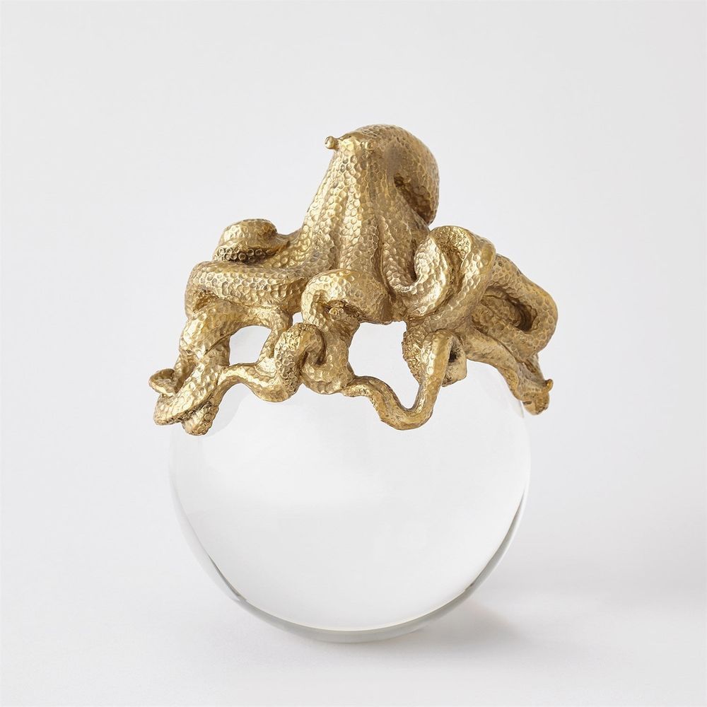 Octopus on Orb-Brass