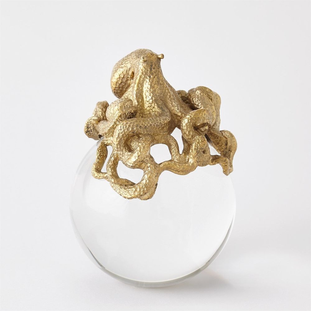 Decorative Objects Octopus on Orb-Brass