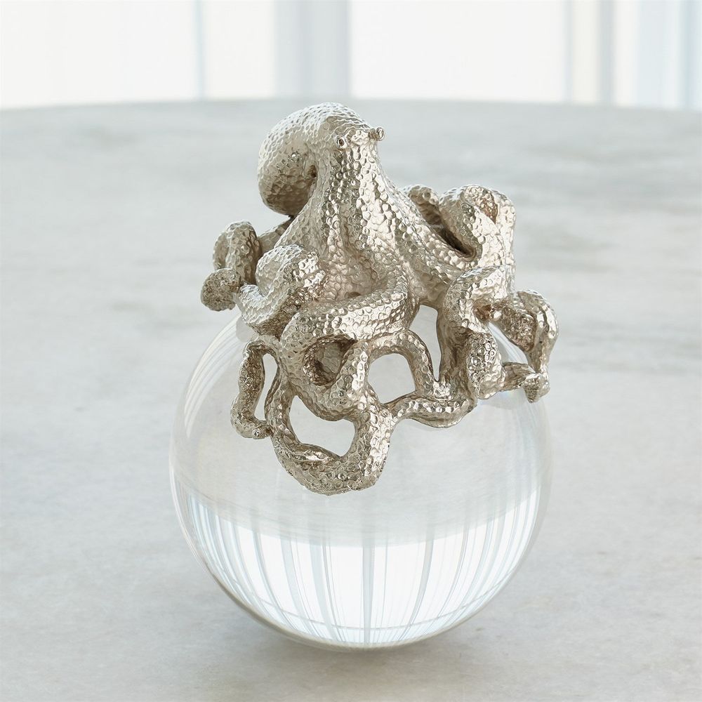 Decorative Objects Octopus on Orb-Brass