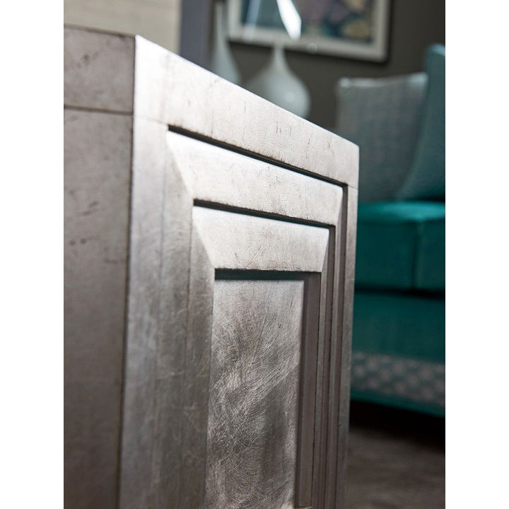 Rochelle Octagonal Cocktail Table - Silver Leaf