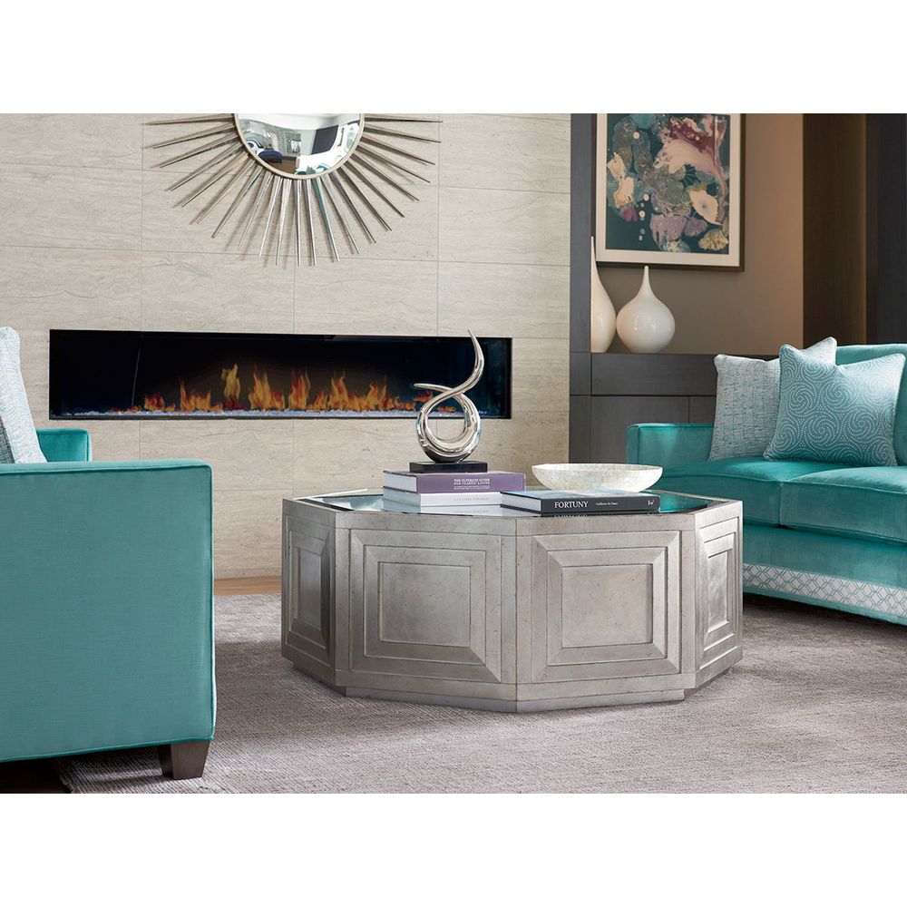 Coffee Tables Rochelle Octagonal Cocktail Table - Silver Leaf