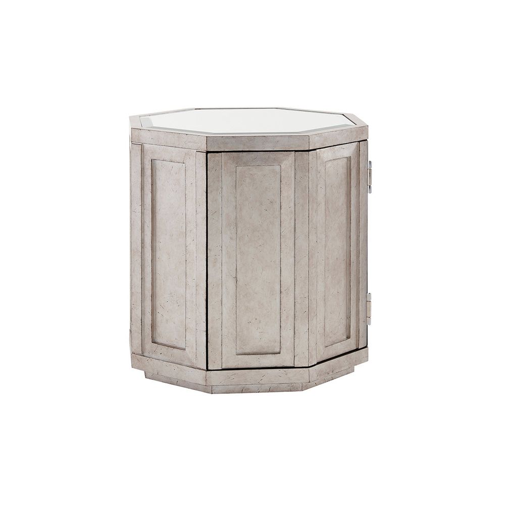 Side Tables Rochelle Octagonal Storage Table - Silver Leaf