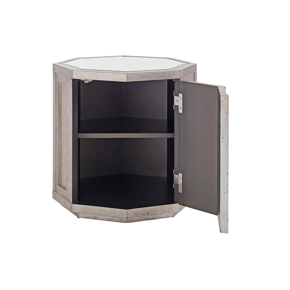 Rochelle Octagonal Storage Table - Silver Leaf