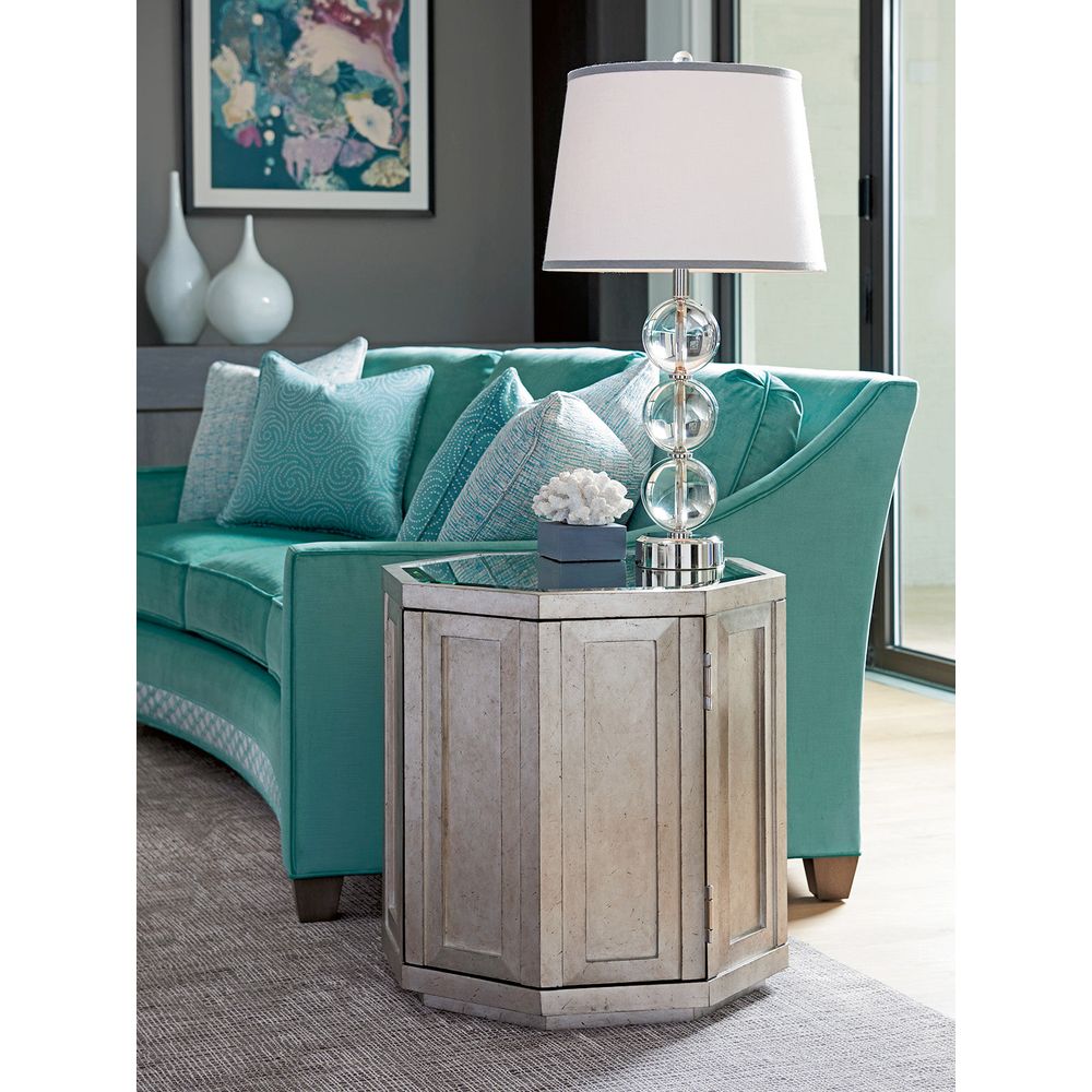 Side Tables Rochelle Octagonal Storage Table - Silver Leaf