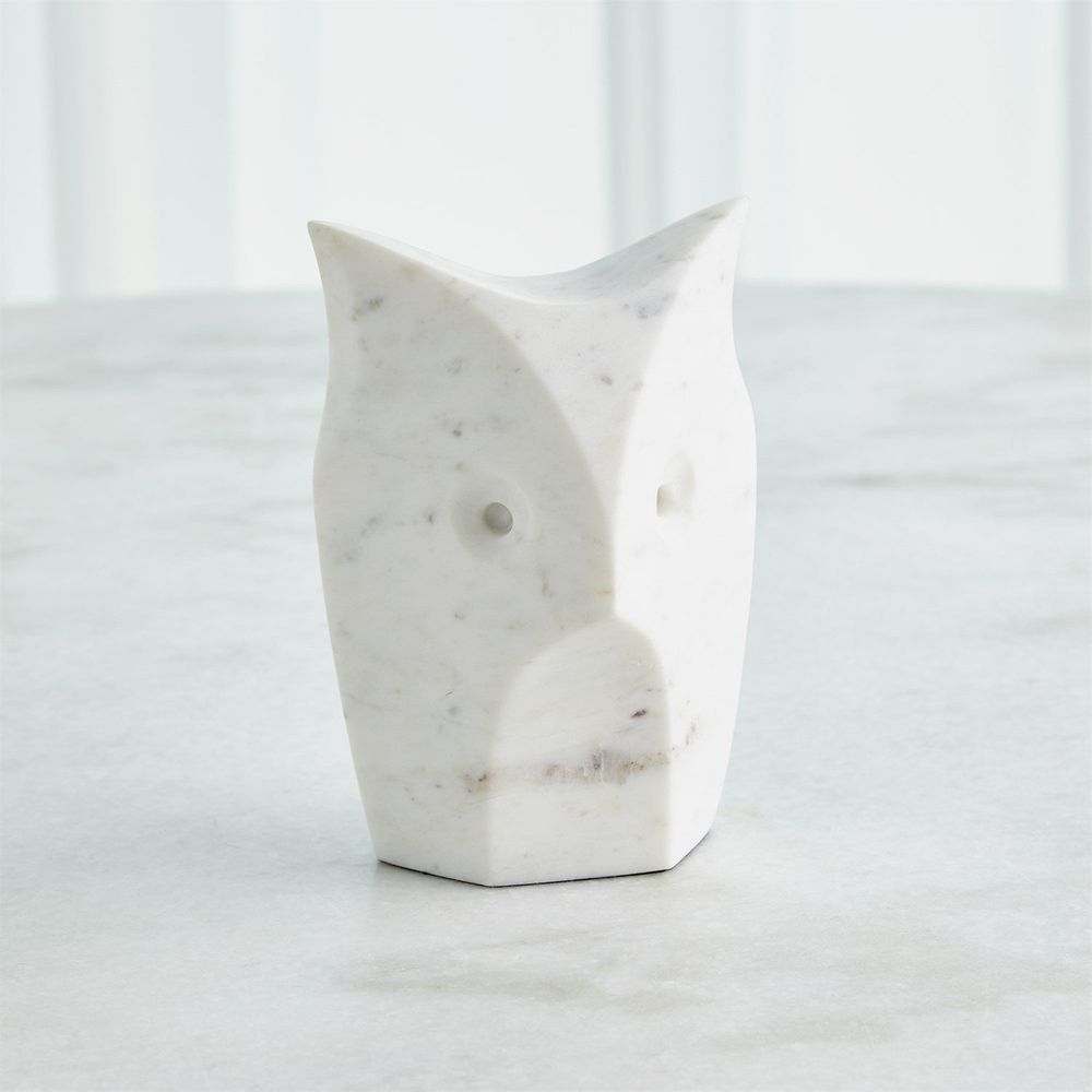 Decorative Objects Standing Owl-White