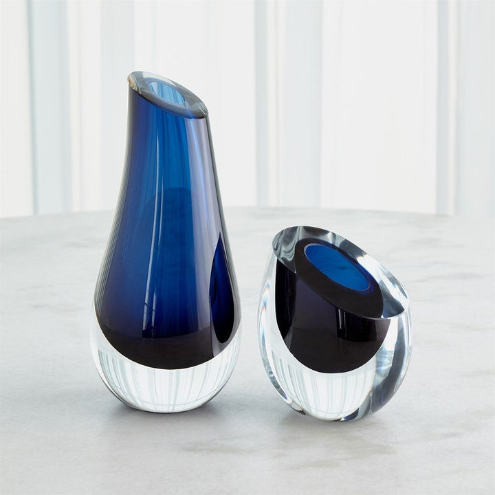 Vases Slant Vase-Blue-Sm