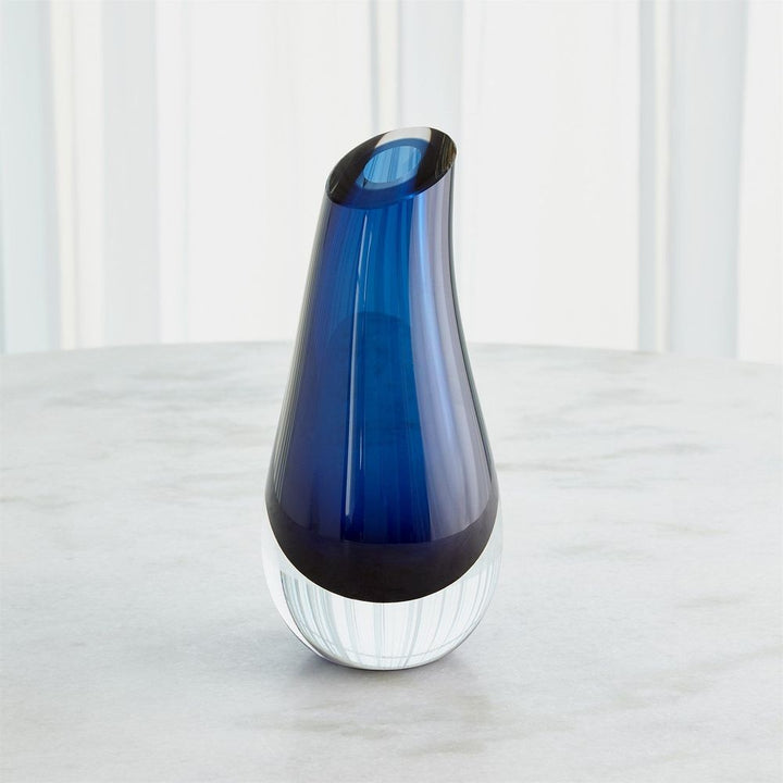 Slant Vase-Blue-Sm