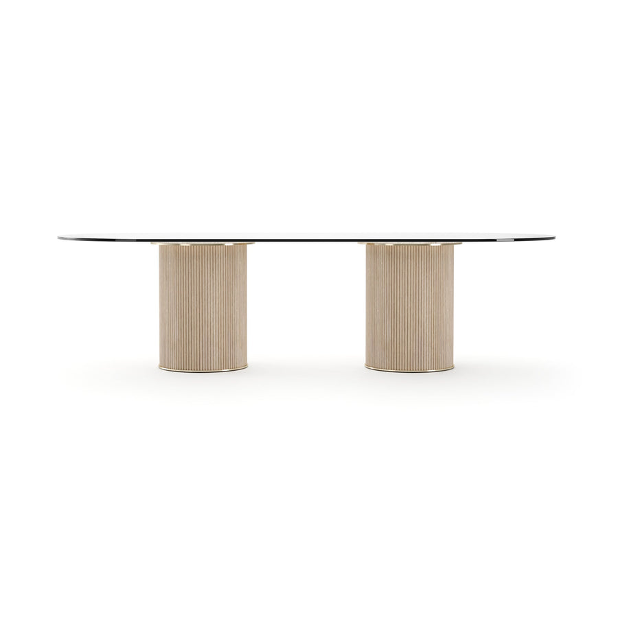 Rhythm Oval Glass Top Dining Table