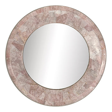Coralie Pink Quartz Round Mirror - 74001-980-030