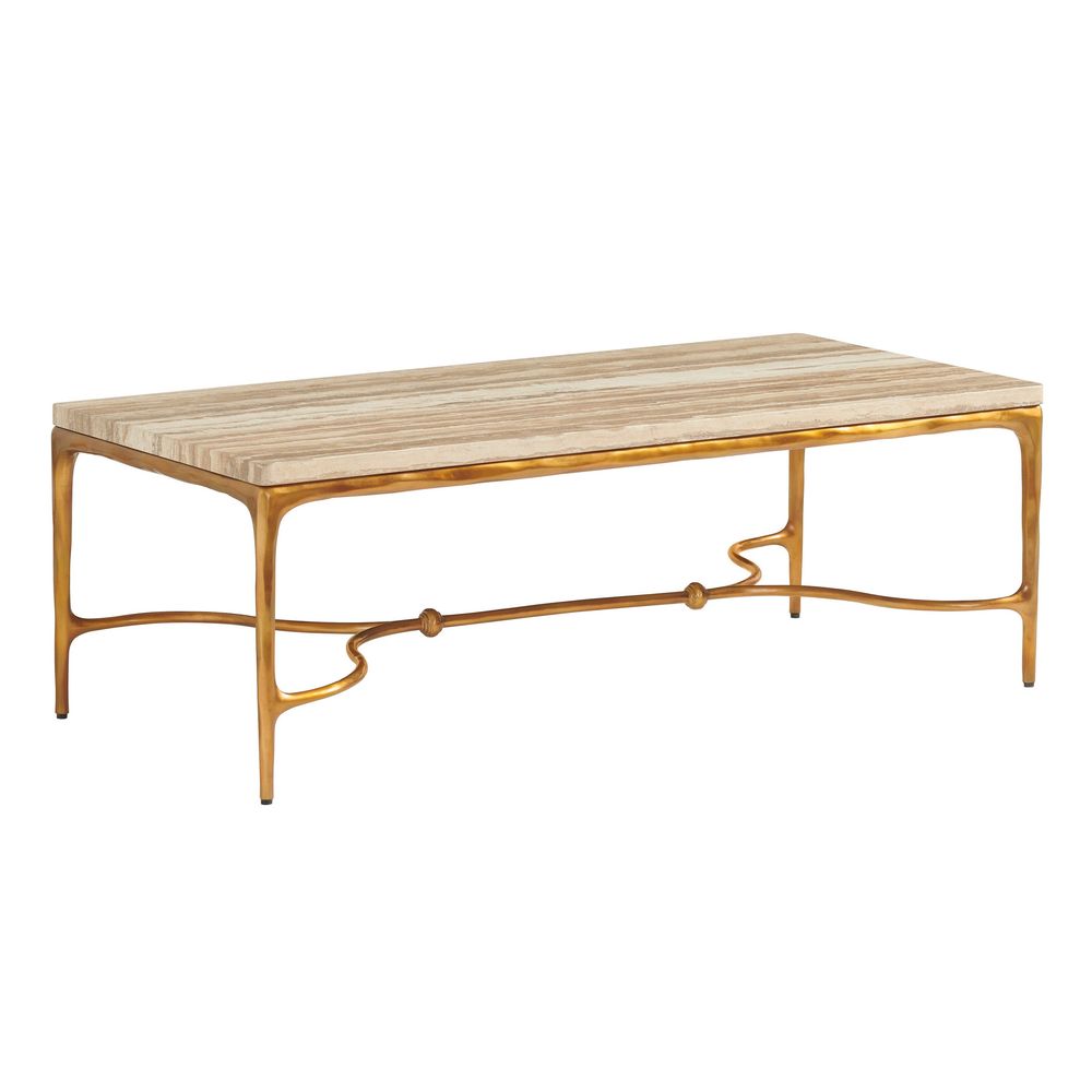 Coffee Tables Menlo Park Rectangular Cocktail Table With Stone Top - Montecito