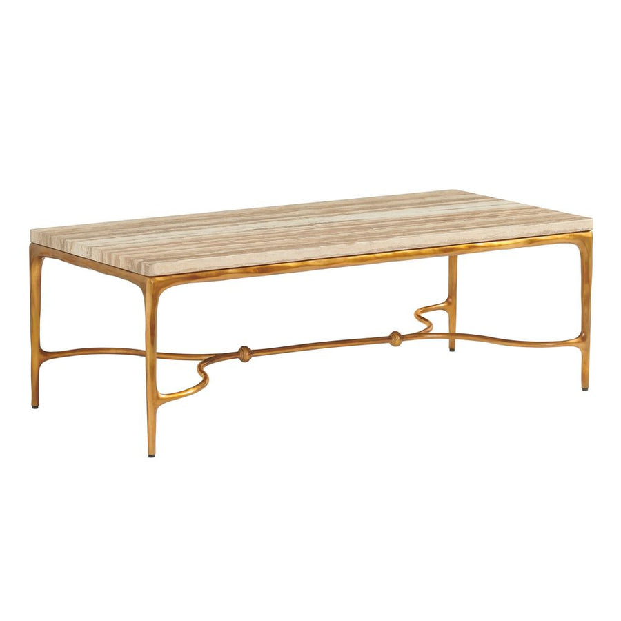 Coffee Tables Menlo Park Rectangular Cocktail Table With Stone Top - Montecito
