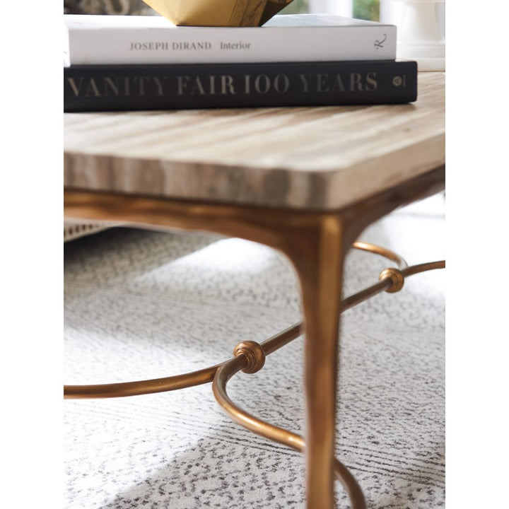 Coffee Tables Menlo Park Rectangular Cocktail Table With Stone Top - Montecito