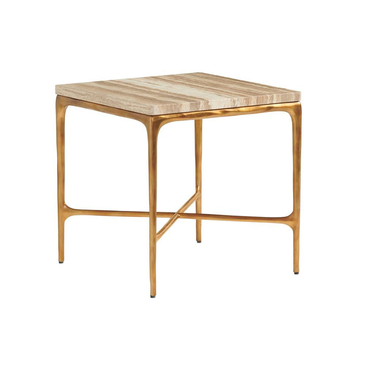 Side Tables Menlo Park Metal End Table With Stone Top - Montecito