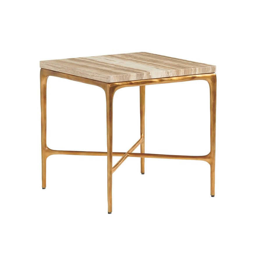 Side Tables Menlo Park Metal End Table With Stone Top - Montecito