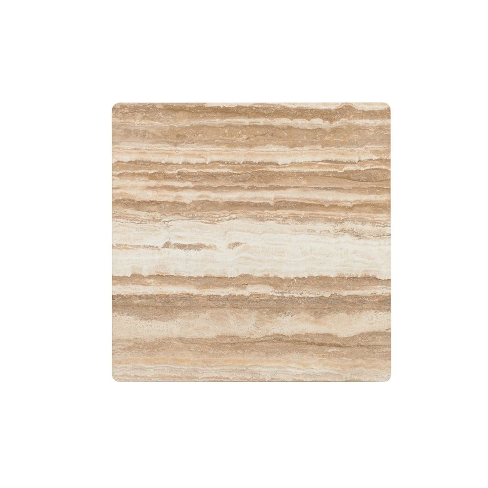 Menlo Park Metal End Table With Stone Top - Montecito