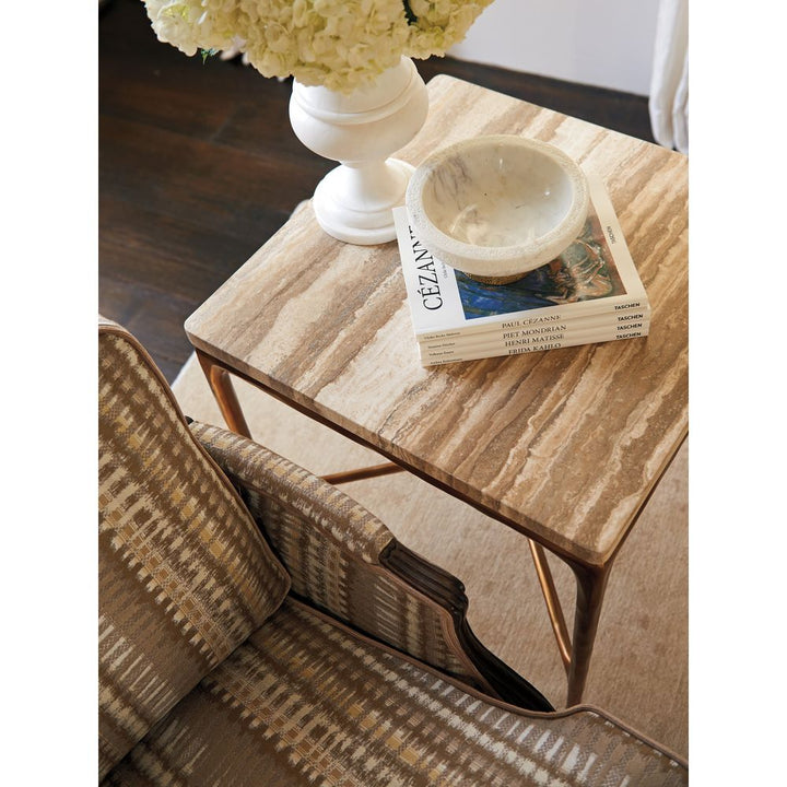 Side Tables Menlo Park Metal End Table With Stone Top - Montecito
