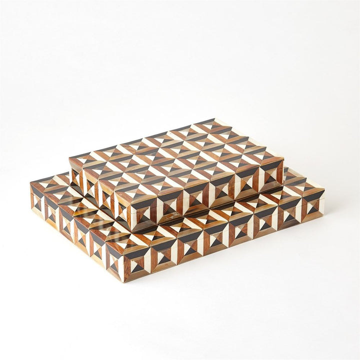Boxes Triangle Marquetry Box-Lg