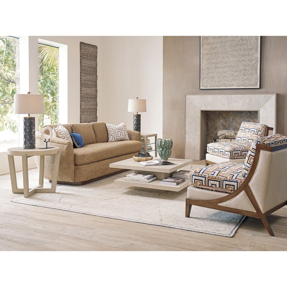 Shasta Round Lamp Table - Sand Drift