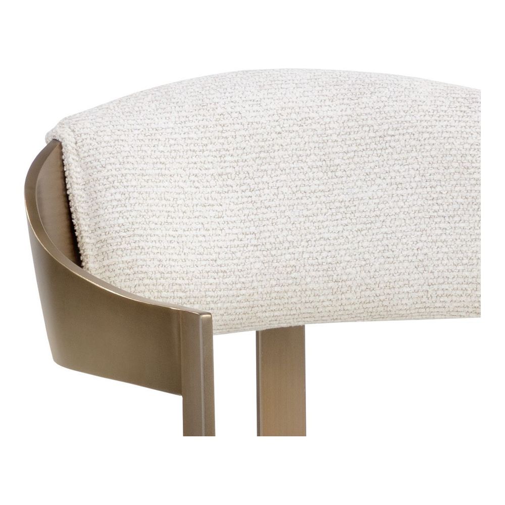 Beaumont Dining Armchair - Antique Brass - Rhea Light Barley