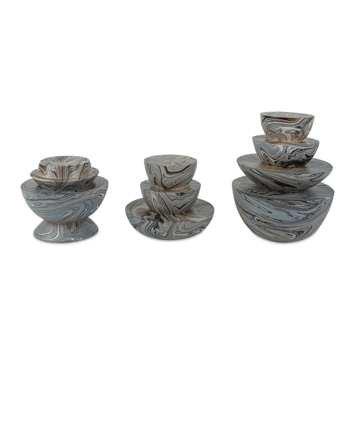 Boxes Marbleized Stacking Box Set of 3
