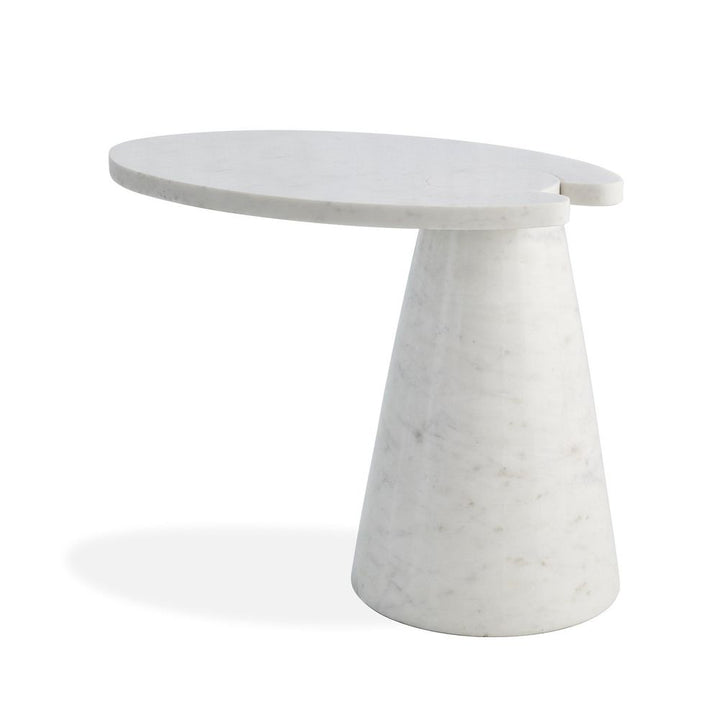 Side Tables Cone Cantilever Table - White Marble