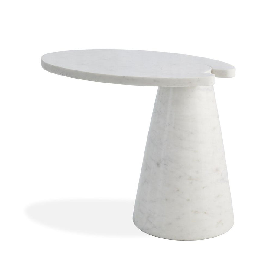 Side Tables Cone Cantilever Table - White Marble