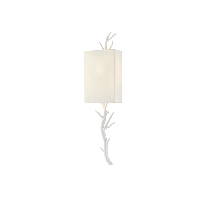 Baneberry White Wall Sconce, White Shade, Right