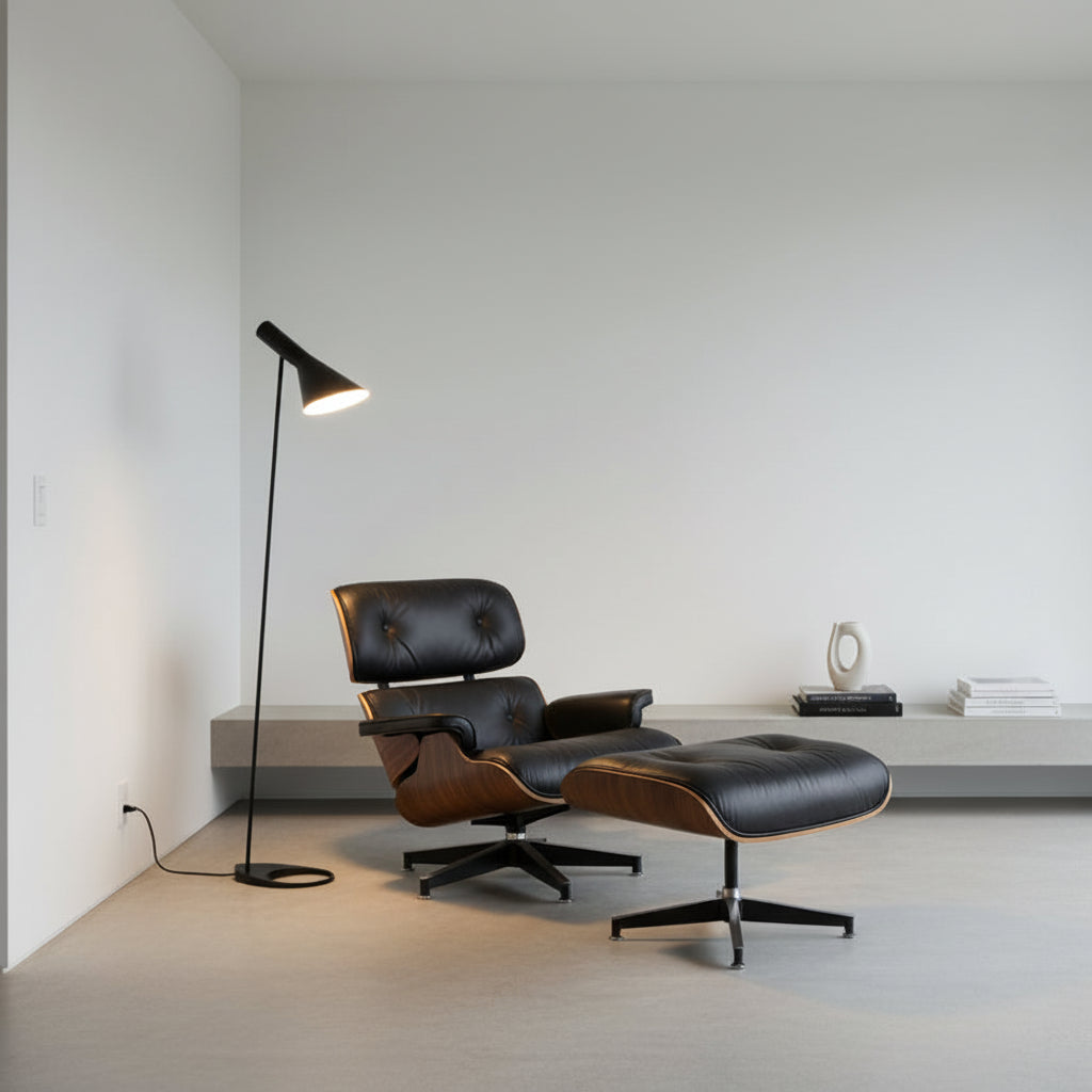Mid-Century Modern Reproduction AJ Floor Lamp - Black Inspired by Arne Jacobsen