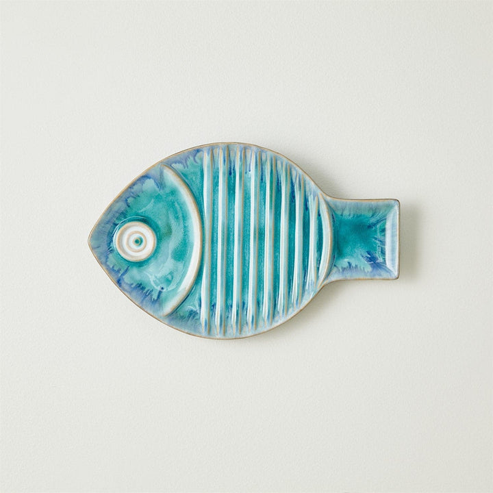 Blue Fish Plate-Global Views-GVSA-8.80733-Decorative ObjectsM-4-France and Son