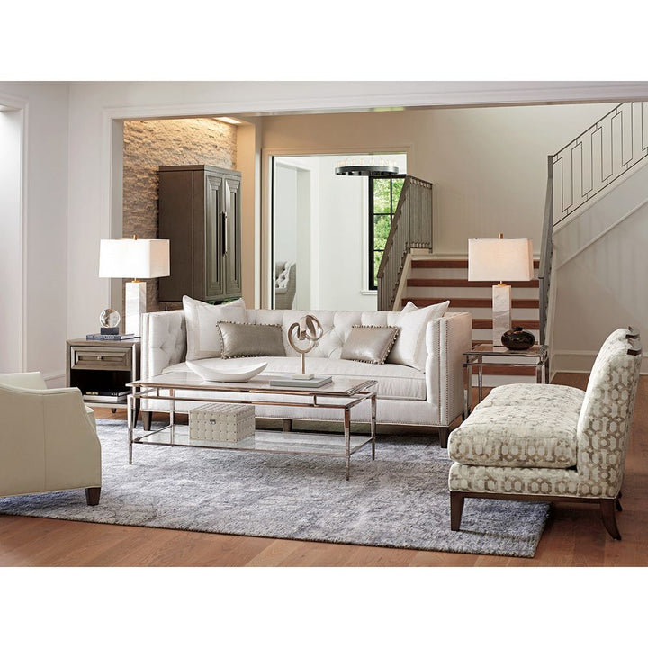 Athene Stainless End Table - Platinum