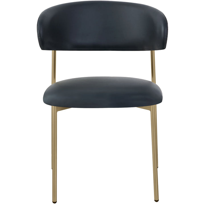 Lupita Vegan Leather Upholstered Dining Chair — Black / Brushed Gold
