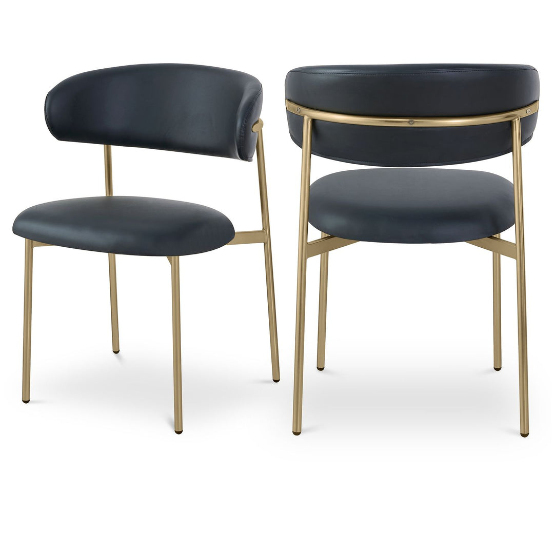 Lupita Black Vegan Leather Upholstered Dining Chair
