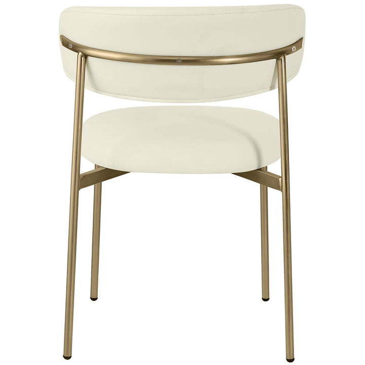 Lupita Vegan Leather Upholstered Dining Chair — Cream / Brushed Gold