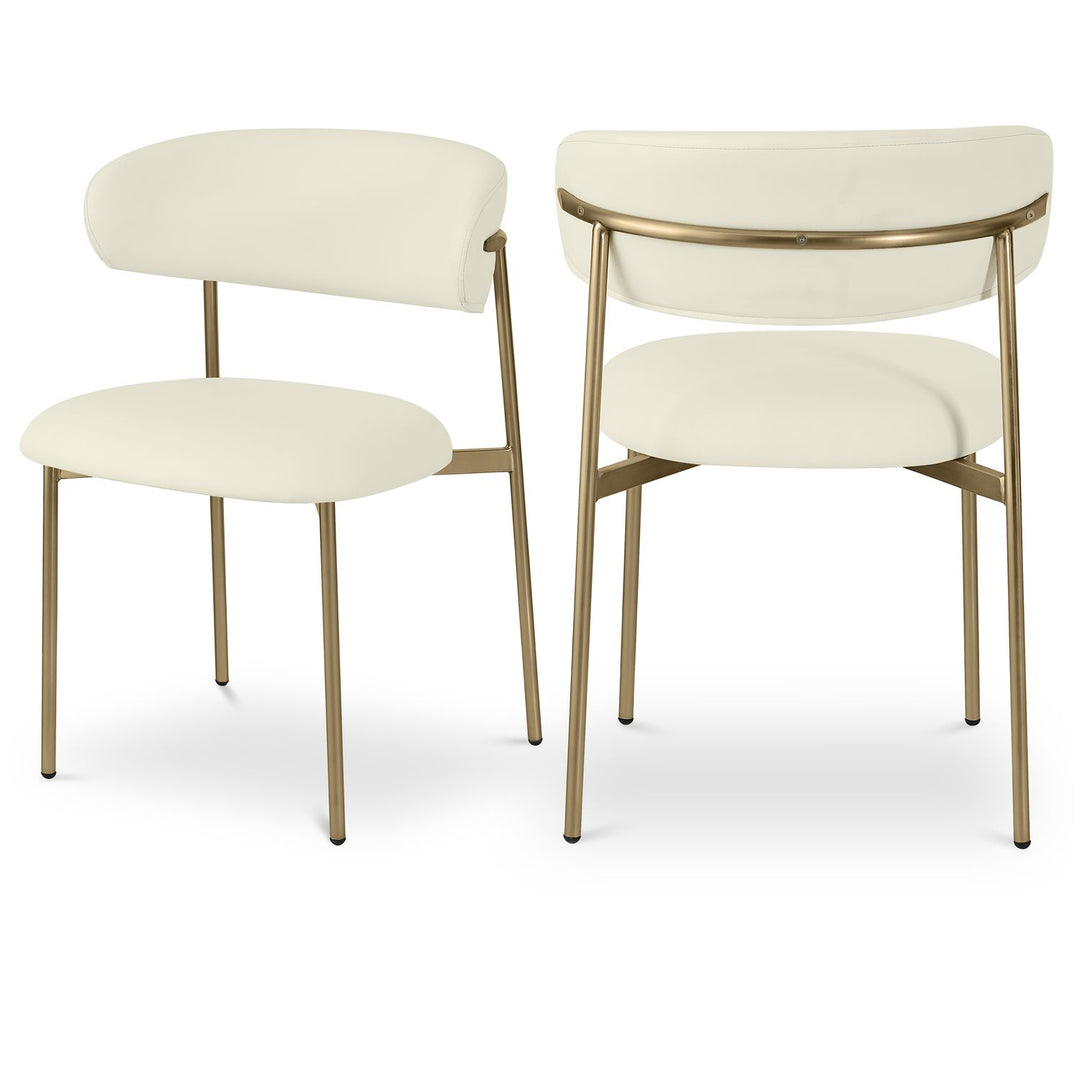 Lupita Cream Vegan Leather Upholstered Dining Chair