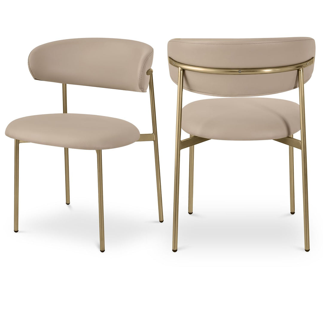 Lupita Taupe Vegan Leather Upholstered Dining Chair