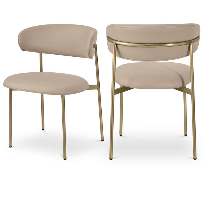 Lupita Taupe Vegan Leather Upholstered Dining Chair