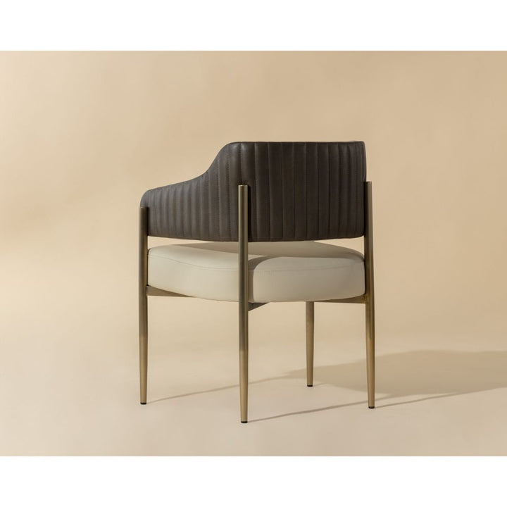 Tova Dining Armchair - Dillon Cream / Bravo Ash